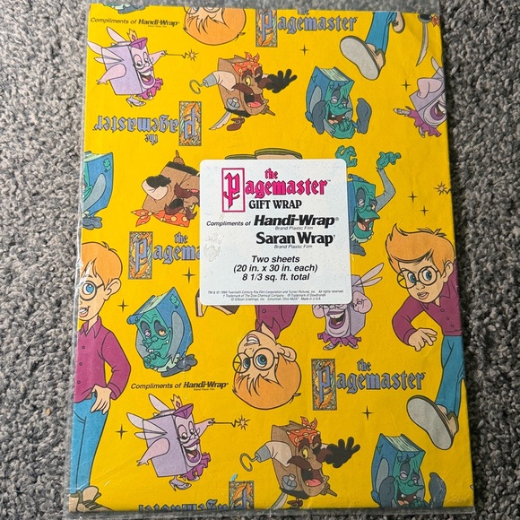 Vintage Other - 5/$25 VINTAGE Birthday Wrapping Paper The Pagemaster